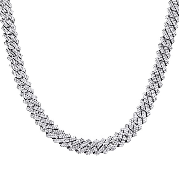 CERNUCCI • 14mm White Gold Baguette Cuban Necklace - Picture 1 of 9